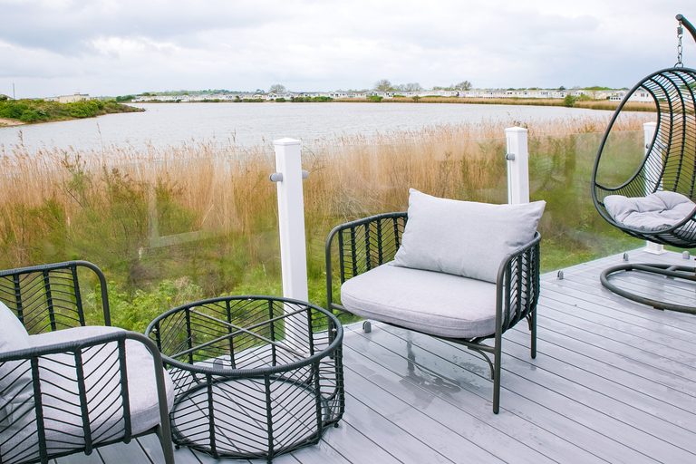 Lagoon view and outdoor seating on the private veranda of Momentum Children's Charity respite home.