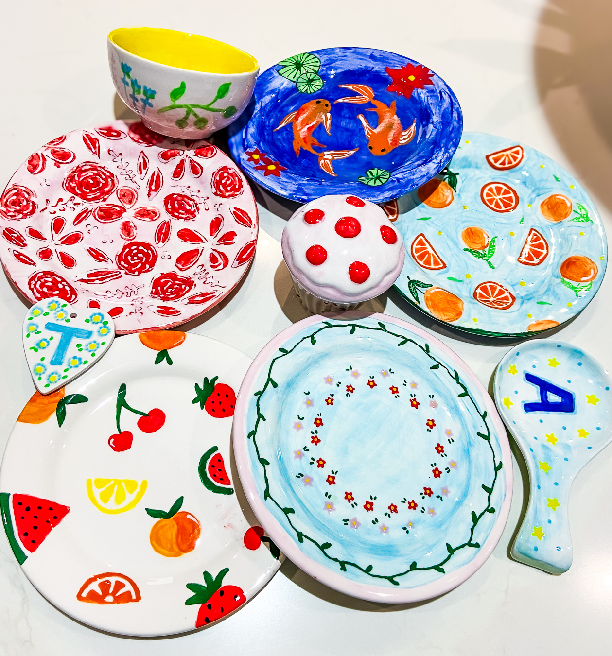 Painted ceramic plate made by our Echoes supported families