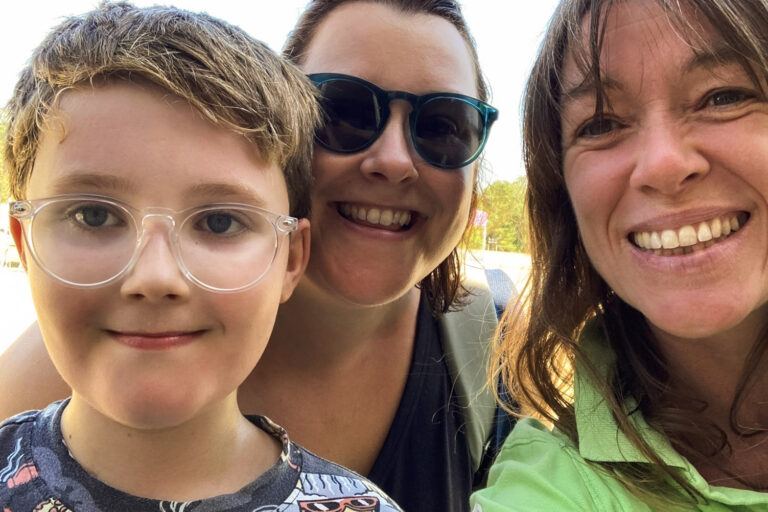 A Momentum supported mother and son with their Family Support Worker.