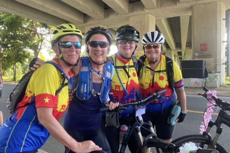Momentum Children's Charity fundraisers cycling as part of a fundraising challenge