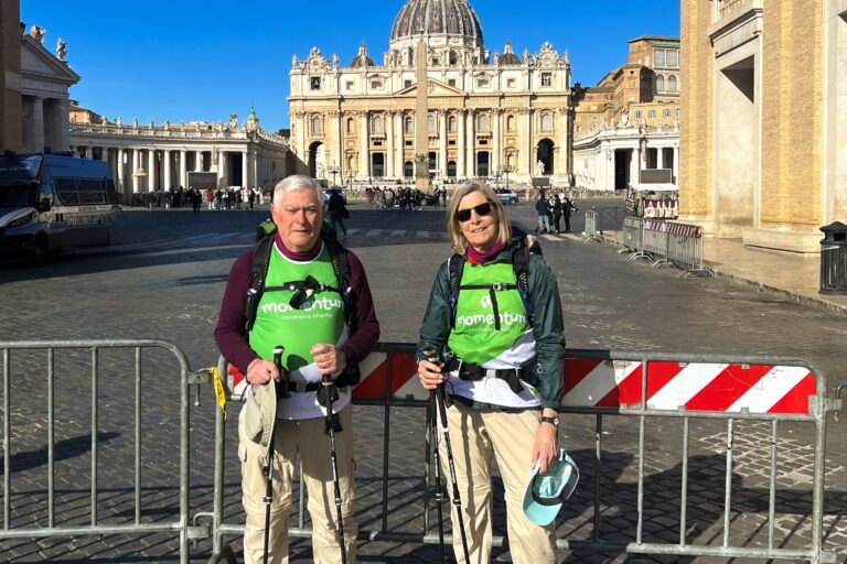 Robert and Ana Maria in Rome at the start of their challenge