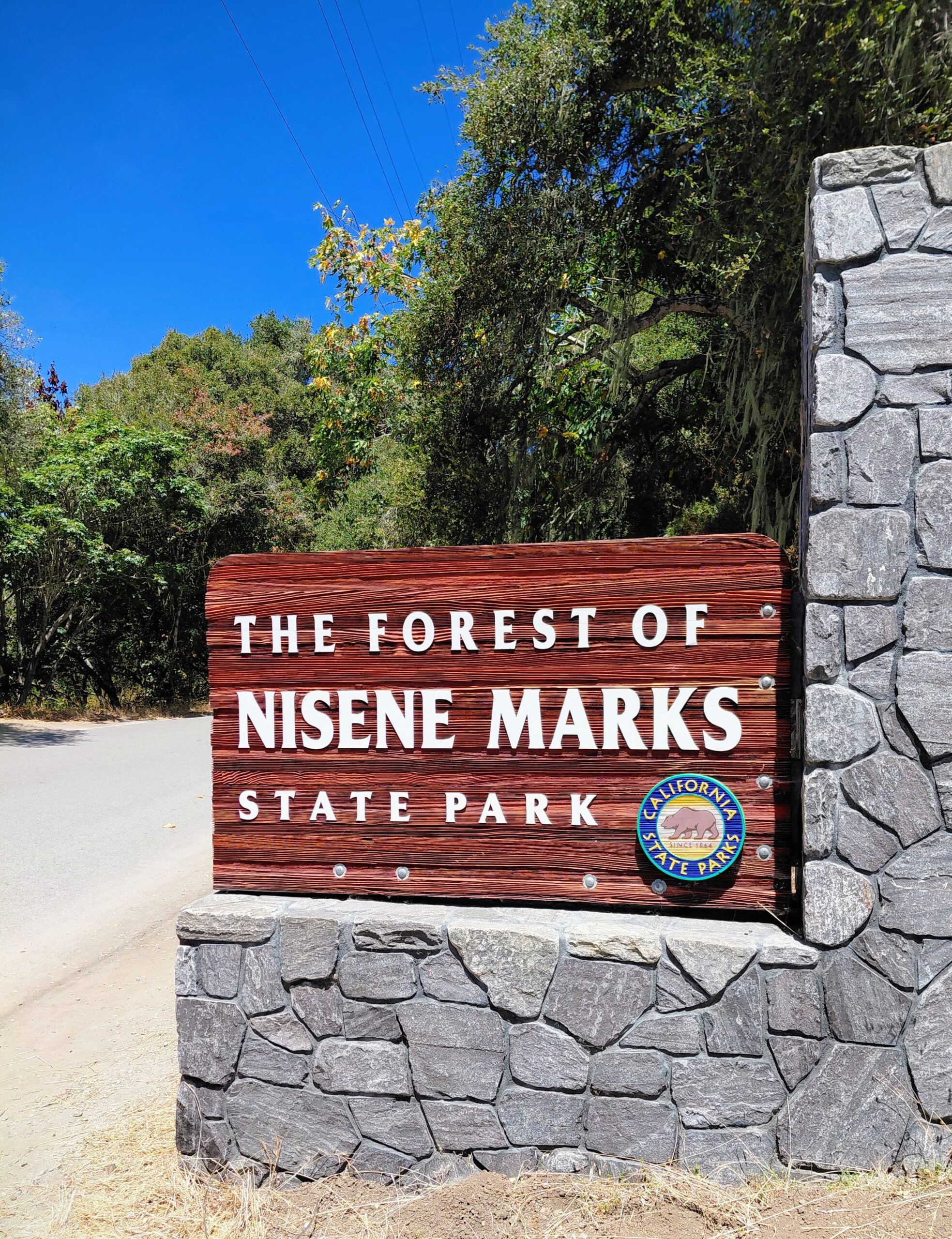 A sign marks the entrance to The Forest of Nisene Marks State Park
